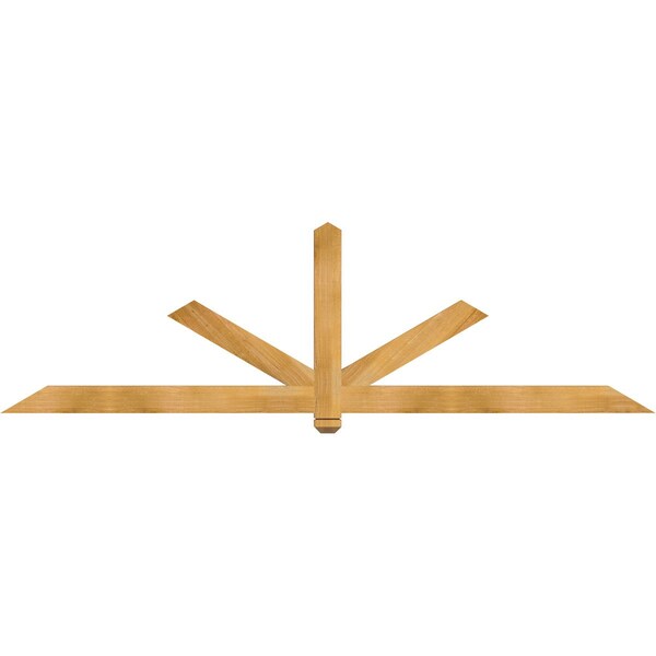 Ekena Millwork Kennewick Rough Sawn Timber Gable Bracket, Western Red Cedar, 96"W x 28"H x 2"D x 4"F, 7/12 Pitch GBW096X28X0204KEN00RWR - main
